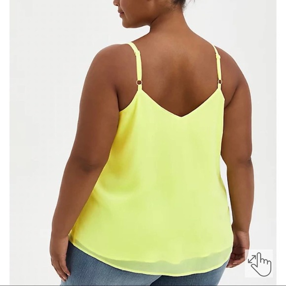 TORRID WOMEN'S SOPHIE CAMI- CHIFFON EMBROIDERED LIME GREEN SIZE 5X NWT - Picture 4 of 9